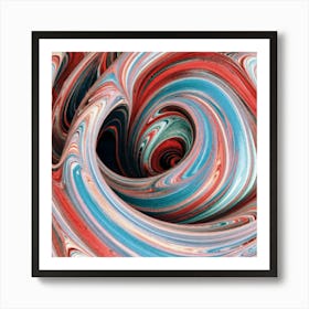 Close-up of colorful wave of tangled paint abstract art 33 Art Print