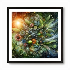 Abstract Wall Art Organic Fusion 3 Art Print