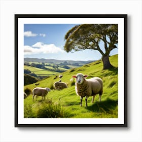 Grass Plant Day Scenic Tour Tourism Rural Green Farm Auckland Cute New Background Scener (5) Art Print