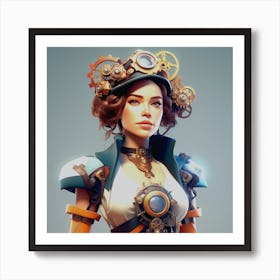 Steampunk Girl Art Print