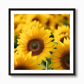 Sunflowers In The Field Photo 1 Art Print