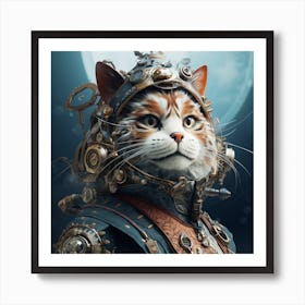 Steampunk Cat 1 Art Print