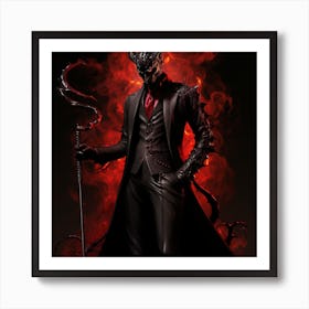 Devil In Flames Art Print