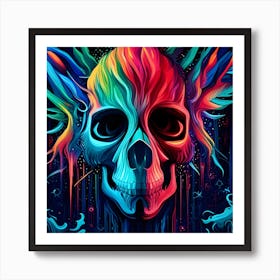 Colorful Skull 2 Art Print