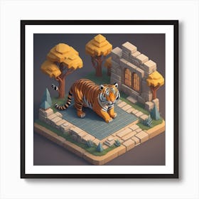 Low Poly Tiger Art Print