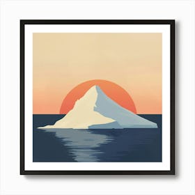 Iceberg At Sunset Art Print