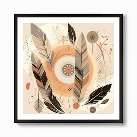 Feathers And Flowers Art Print