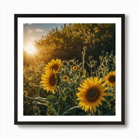 Art Print Featuring Bright Yellow Sun shines Art Print