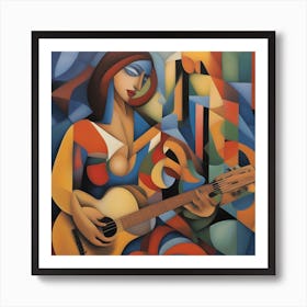 Abstract Acoustic Guitar 3 Art Print