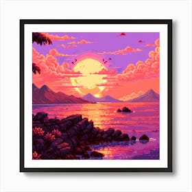 Pixel Sunset 3 Art Print