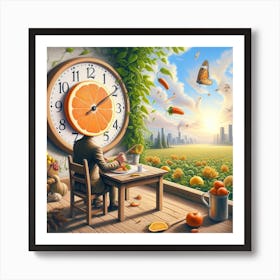 Clock In The Sky Art Print