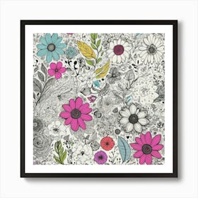 Floral Doodles Art Print