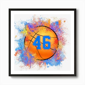 46 Years Old Kids 46th Birthday Basketball Kids Boy 1 Art Print