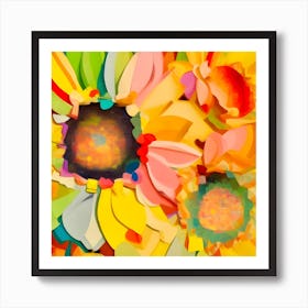 Abstract Sunflowers Art Print
