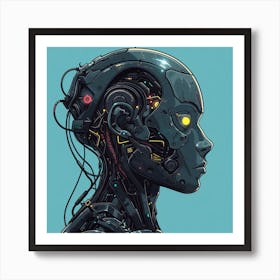 Portrait Of A Robot Art Print