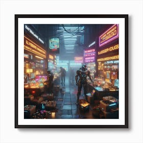 Cyberpunk City 1 Art Print