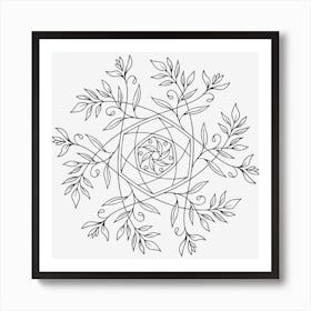 Leaf Mandala 08 Art Print