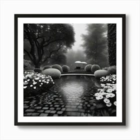 Garden black and white Art Print