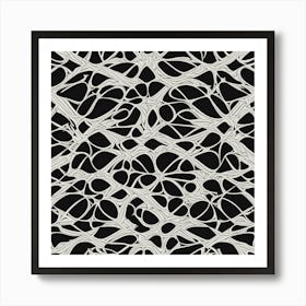 Abstract Black And White Pattern 7 Art Print