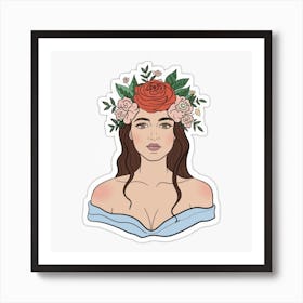 Flower Girl portrait Art Print