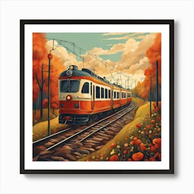 Train On The Tracks 1 Art Print