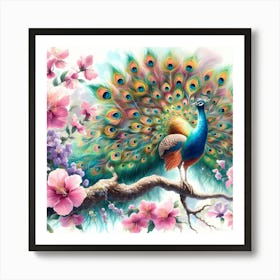 Peacock Painting 1 Art Print