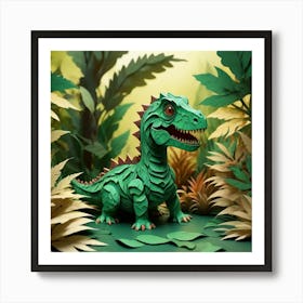 Paper Dinosaur Art Print