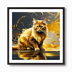 Golden Cat 14 Art Print