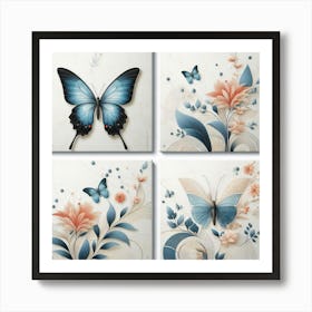 Decorative Art Butterfly Tiles 2 Art Print