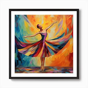 Dancer In Colorful Dress Art Print