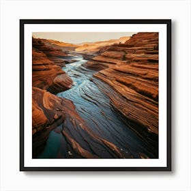 Firefly Erosion, Curves, Water, Natural, Landscape, Geology, Smooth, Texture, Flow, Exposure, River, (8) Art Print