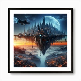 Futuristic City 1 Art Print