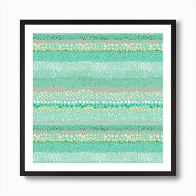 Little Textured Minimal Dots Green Art Print