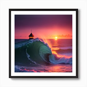 Sunset At The Beach 7 Art Print