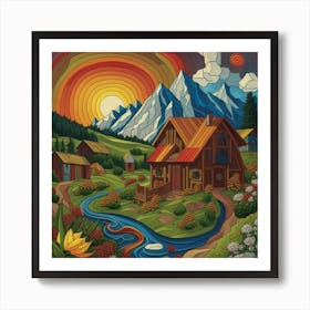 Small mountain village 24 Art Print