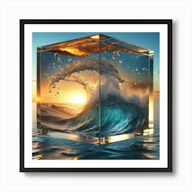 Wave Cube Art Print