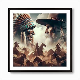 America'S Last Frontier Cowboys And Indians Art Print
