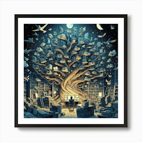 Tree Of Books Art Print