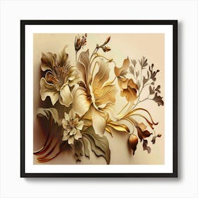 Nature-Inspired Botanic Print: Oil Flower Painting Art Print