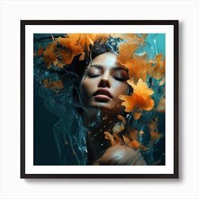 Underwater Woman Art Print
