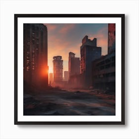 Sunset In The City Art Print