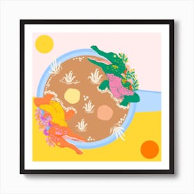 Gossip Gators Square Art Print