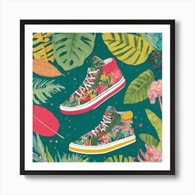 Tropical Sneakers Art Print