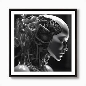 3d Rendering Of A Female Robot 8 Art Print