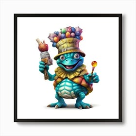 Frog In Hat Art Print