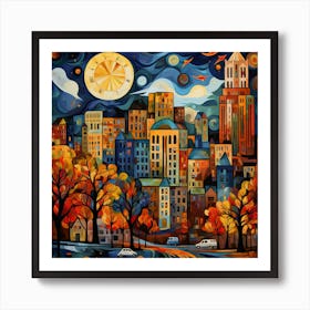 City At Night 2 Art Print