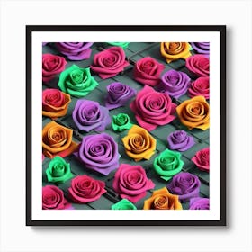 Colorful Roses 38 Art Print