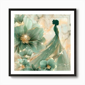 Lady In Green Dress Art Print