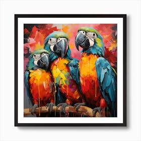 Three Parrots Art Print