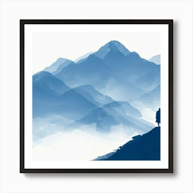 Two People Standing On Top Of A Mountain Poster